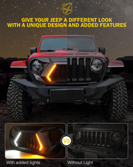 Mad Max Grill Front Grille W/Drl & Turn Signal for 2018+ Wrangler JL JLU JT | 3