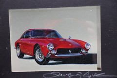 FERRARI 250GT LUSSO PHOTO OF ORIGINAL ARTWORK BY DAVE BLYTH SIGNED BY ARTIST