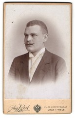 Photograph Aug Red, Linz, country road, portrait of a man with moustache