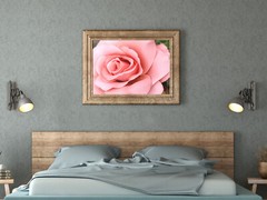 PINK ROSE, 4×6 » MATTED AND FRAMED PRINT, READY TO HANG, GREAT FOR GIFTGIVING