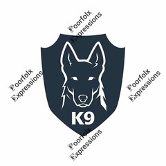Set Of (5) Original Digital Art Images Of Various German Shepherd Dog K9 Logo A+