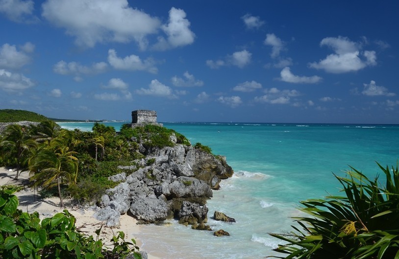«Ruins at Tulum» 16″ x 24″ Fine Art Metal Photographic P{rint