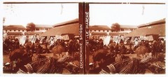 Vietnam Cochin China Saigon Market c1900 Photo Stereo Plate Glasses Broken
