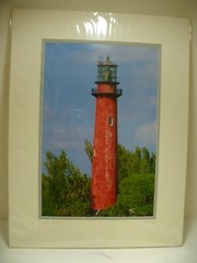 MATTED PHOTOGRAPHY Jupith Point Lighthouse by Clark Wheeler 2000 12×16