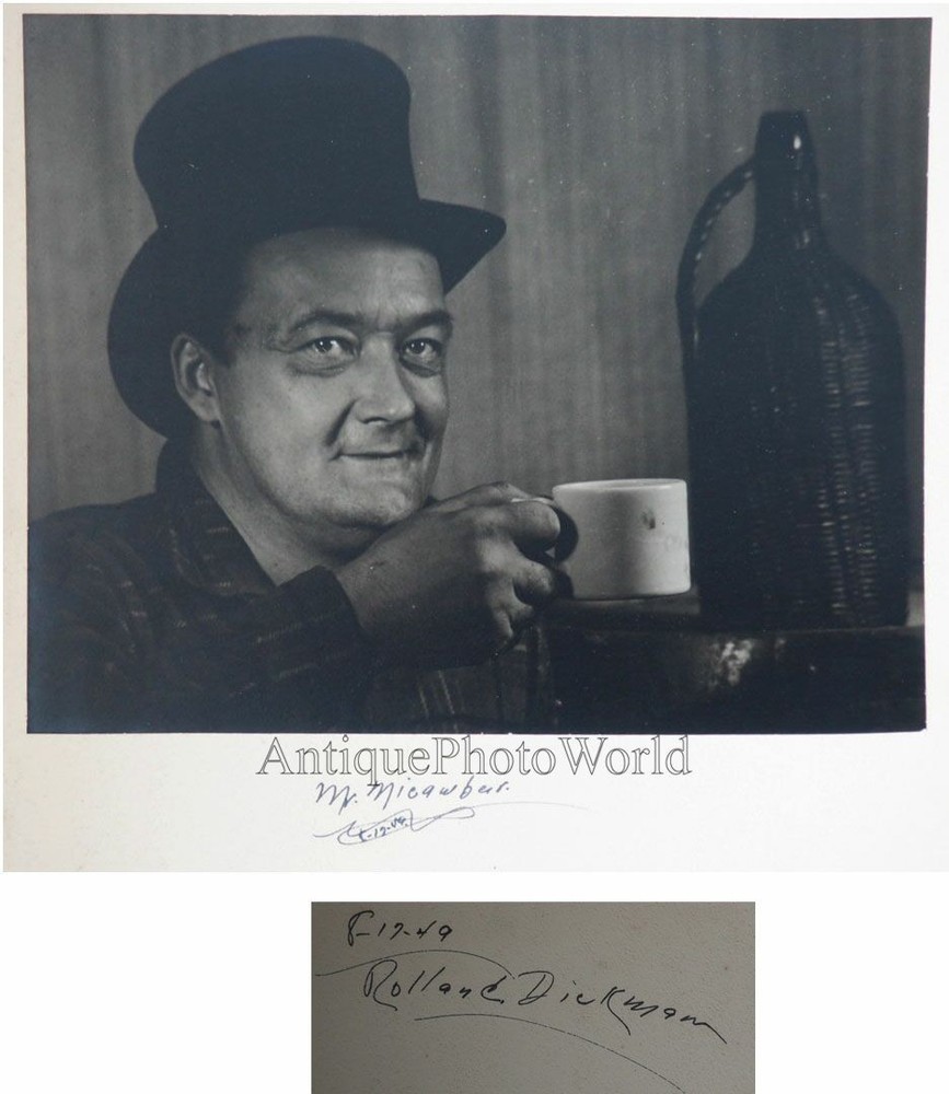 Strange man in top hat drinking wine antique art photo by R. Dickman