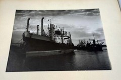Ships «The Mighty Rouge At Twilight» River Detroit MI Photograph 1950-70s Boats