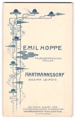 Photograph Emil Hoppe, Hartmannsdorf, Burgstädt, studio address with Wasserro