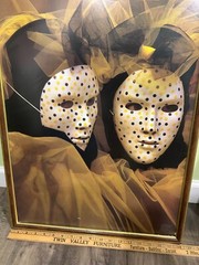 Italian Fulvio Roiter Framed Art Venezia Maschere Carnevale + 1 More, 18″ x 25″
