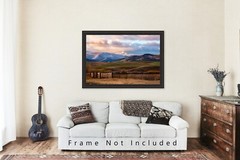 Western Photography Print – Picture of Snowy Peak Overlooking Valley in Montana