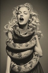 24 ~ 4X6 Glossy HORROR Fine Art ‘ SNAKE DEMON ‘ Photo FANTASY Set ! 3413712