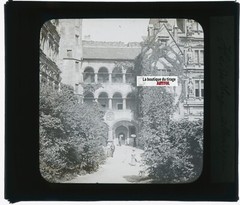 Heidelberg Castle, Photo Glass Plaque, Black & White, Positive 8.5×10 Cm