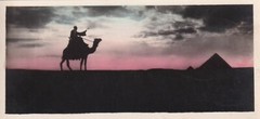 1910 Desert Cairo Egypt Great Pyramid in the Evening RPPC Vintage Real Photo