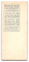 Photograph Wilhelm Wolf, Wurzen, Kasernenstr. 7, Little Girl in Plaid K