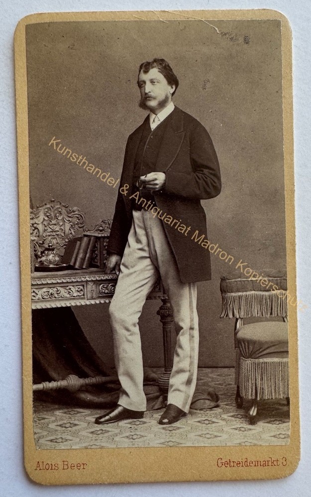 orig. CDV photo photograph man gentleman picture old fashion around 1868 Alois Beer Vienna