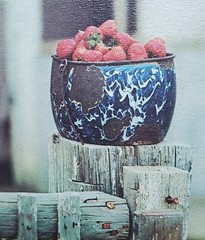 Art Gore Signed & Numbered Framed East Meets West 1971 Strawberry On The Fence