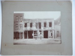 Orig. Vtg Early 1900s WAREHOUSE FIRE BUILDING w/ ICICILES FRONT & BACK