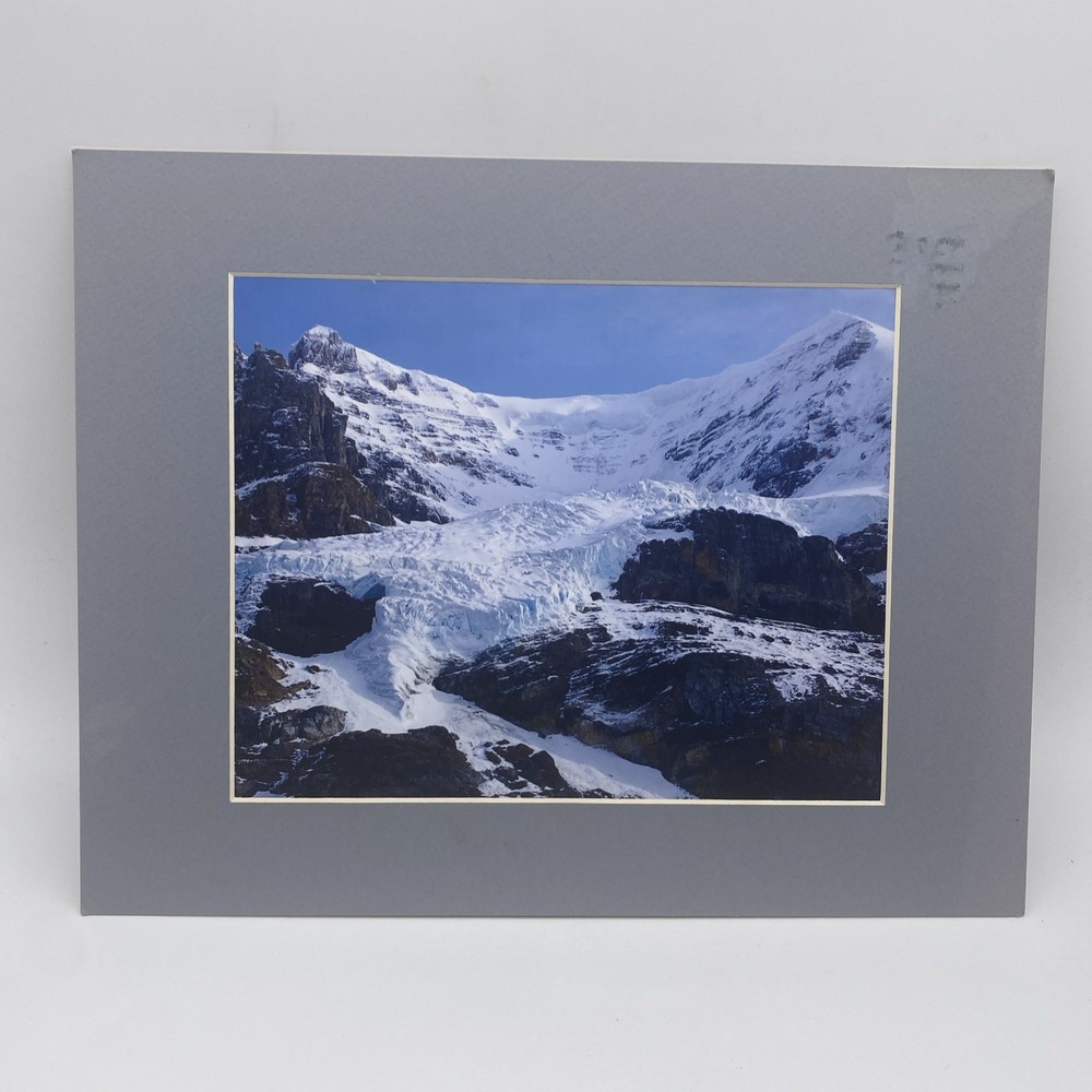 Matted Snowy Mountain Landscape Photo Print 11 X 14 Wall Art Gallery Decor