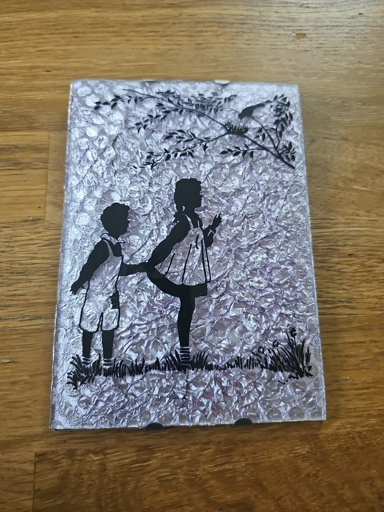 Silhouette Picture With Lavender Background convex glass