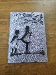 Silhouette Picture With Lavender Background convex glass