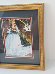Vintage Messengers of Peace By Lynn Bywaters Interior Framed Picture Girl Angel
