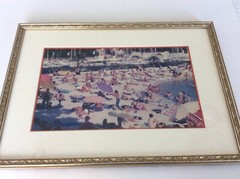 Beverly Hills Estate Find Framed and Matted Beach Seaside Picture