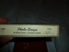 Vintage Photo Album Snaps 24K Gold Genuine Leather Famous Series 6×5″ Scrapbook