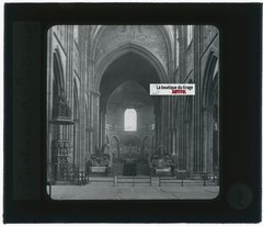 Strasbourg Cathedral, Photo Glass Plaque, Black & White, Positive 8.5X10 Cm