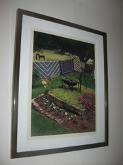 Framed Art Photograph Amish Quilts Hanging in Lancaster Farm Yard 16.5″x13.5″