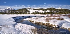 Sawtooth Mountain Stream Winter Snow Idaho Landscape Photo Poster Print SM17