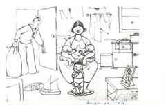 1964 RARE John Olday Real Photo SIGNED Satirical Cartoon Baby Surprise POSTCARD