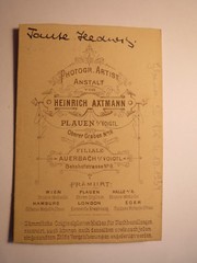 Plauen i. V. – Branch Auerbach-Hedwig Glaesser 9.5. 1858 – 4.10. 1934 / CDV