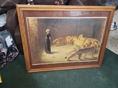 vintage daniel and the lions den framed portrait