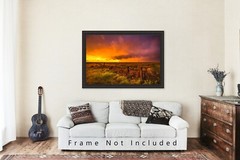 Prairie Sunset Photography Print: Oklahoma Great Plains Sky Landscape Photo