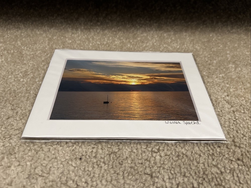 Warren Specht “Beautiful Ocean Sunset” Signed And Matted
