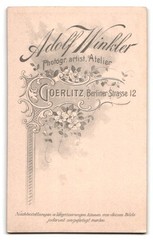 Photography Adolf Winkler, Görlitz, Berliner Strasse 12, portrait lady in long