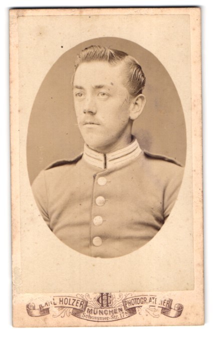 Photograph Carl Holzer, Munich, Schommer-Straße 17a, Young Soldier in Guard-Un