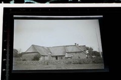 Great Old Negative – Yard – Building Thatched Roof – 1920s-40s