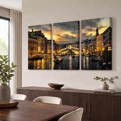 NutArtPic Venice Wall Art Canvas Italy Grand Canal Picture Venice Skyline Pri…