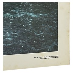 NASA Apollo 11 Lunar Module Ascends Moon with Earth Photo 1969