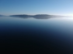 Hood Canal Blue Water/Metallic Ink Print/Aerial View