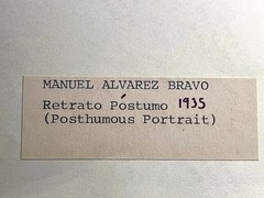 Manuel Alvarez Bravo 1939: Retrato Postumo, Mexico, Fiber Gel. Silver Print