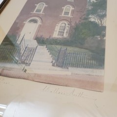 Antique Signed Wallace Nutting Colored Photo «Doctor’s Door» Larkin-Rice House