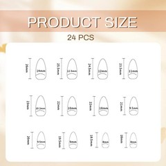 24 Pack Short Oval French Nails Press on Nails, Floral Custom Fit Design Acrylic…