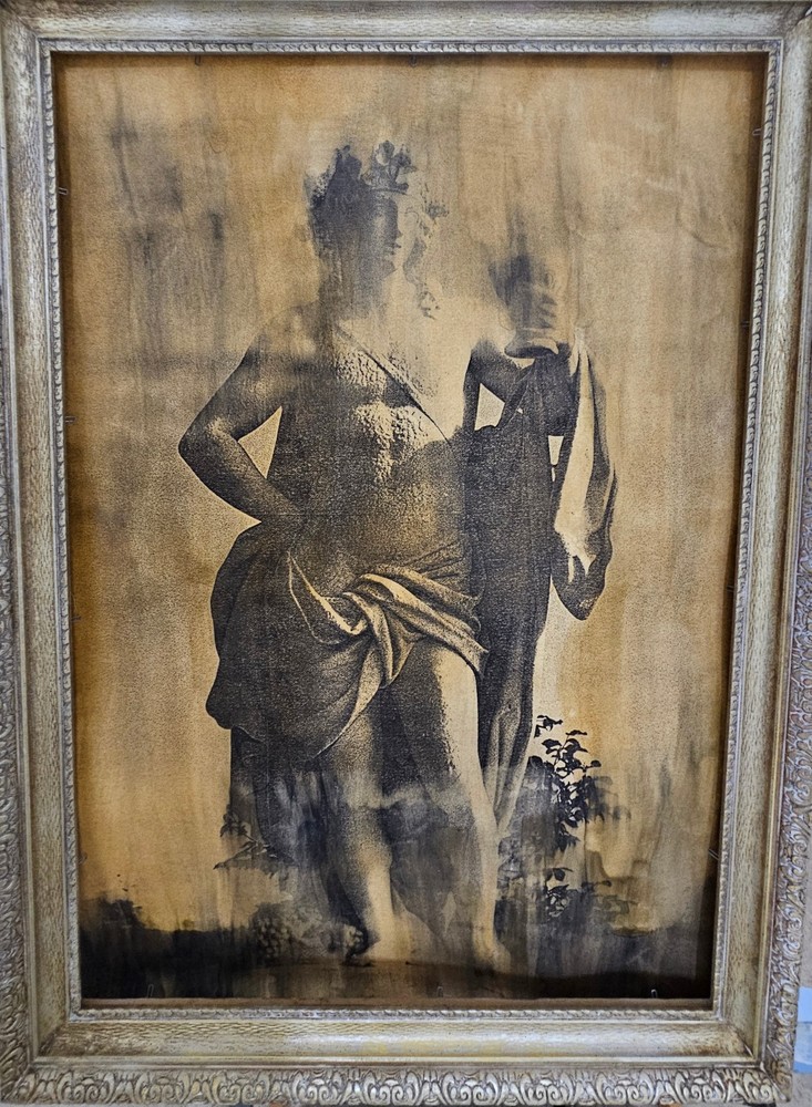 Denyseus Versailles Large Emulsion Transfer Vtg Wood Frame 48×36 Suzanne Lee 80s