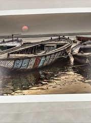 Ganges Boats Rustic Boat River Scene 16″ by 11″ Bangladeshi