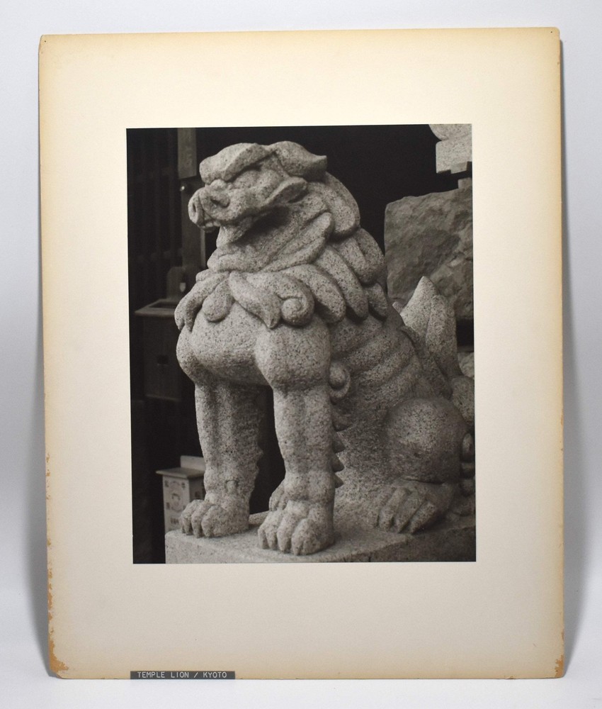 Vintage James W. Howlett Black and White Photograph, ‘Temple Lion / Kyoto’
