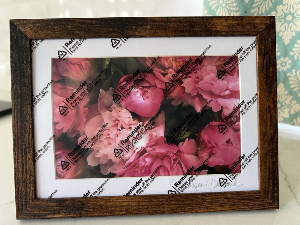 FRAMED ORIGINAL PHOTO FLOWER PINK PEONIES SIGNED 5×7