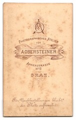 Photograph A. Obersteiner, Graz, Annenstrasse 12, woman in fitted dress with