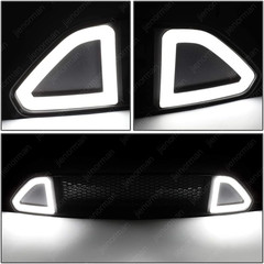 Front Bumper Grille Upper Grill Fit for 2015-2017 Ford Mustang | Black,W/Drl,Led