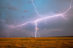 Storm Photography Print – Picture of Lightning Spanning Sky in Oklahoma